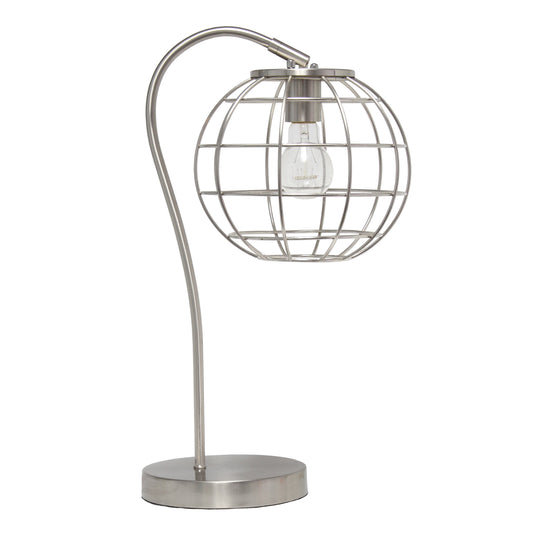 All The Rages Lalia Home Brushed Nickel Arched Metal Cage Table Lamp
