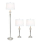 All The Rages Lalia Home Brushed Nickel Crystal Drop Table & Floor Lamp Set