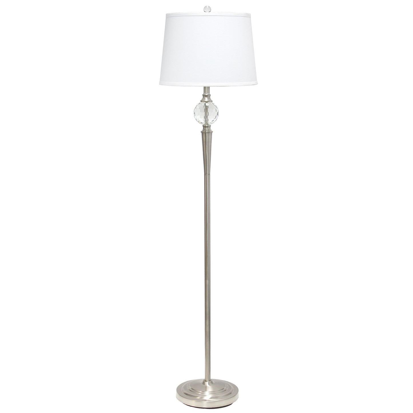 All The Rages Lalia Home Brushed Nickel Crystal Drop Table & Floor Lamp Set