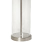 All The Rages Lalia Home Brushed Nickel Entrapped Glass Table Lamp With White Fabric Shade