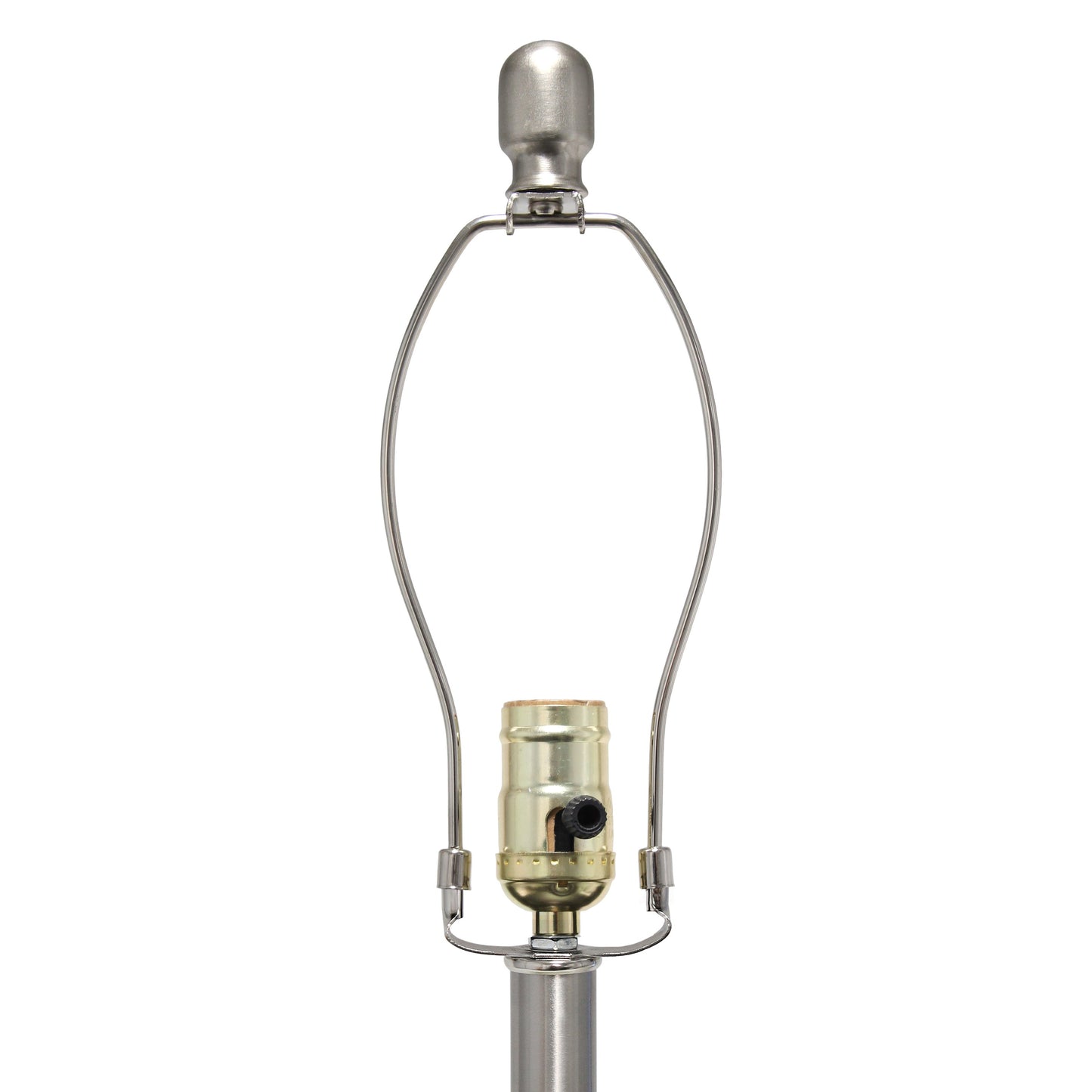 All The Rages Lalia Home Brushed Nickel Entrapped Glass Table Lamp With White Fabric Shade