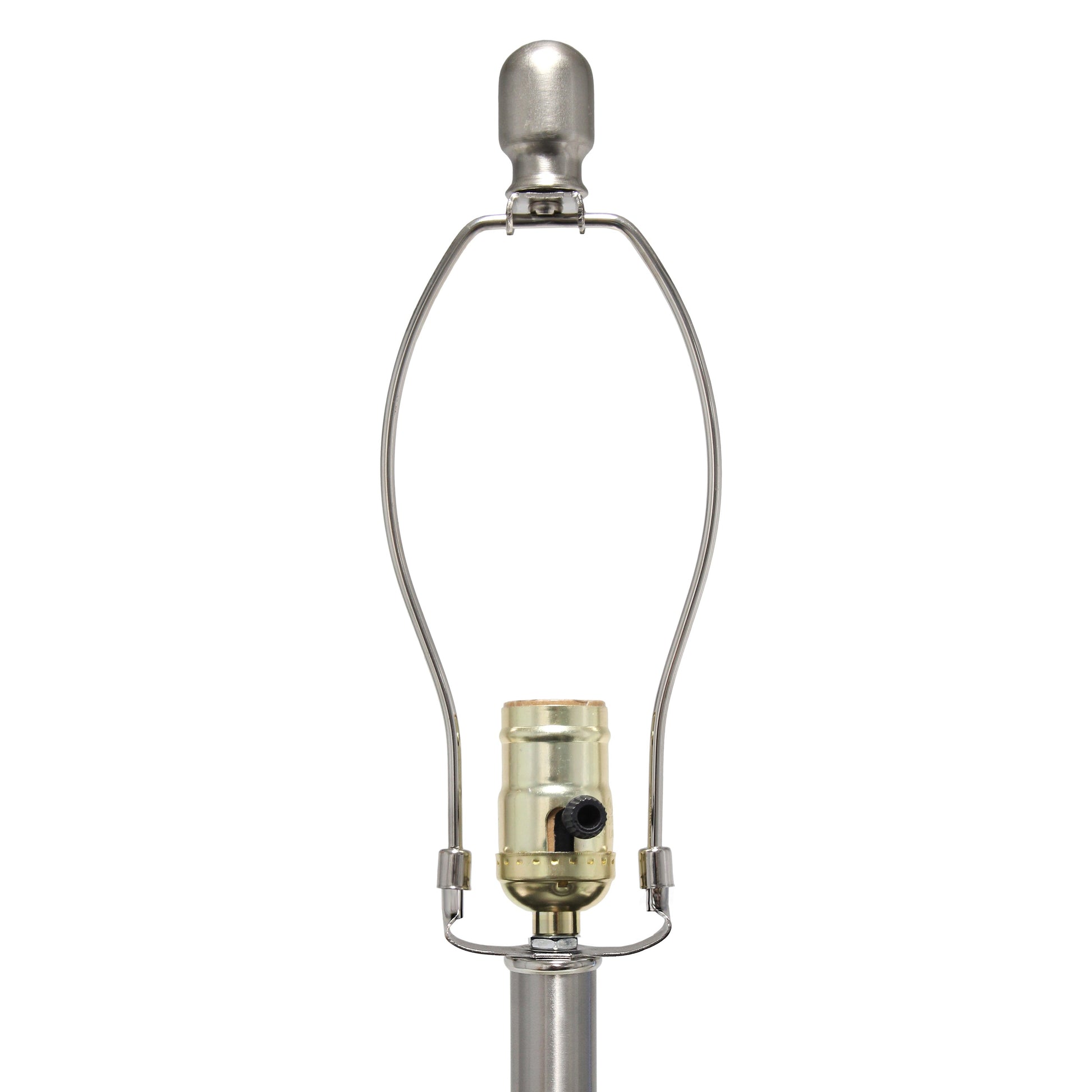 All The Rages Lalia Home Brushed Nickel Entrapped Glass Table Lamp With White Fabric Shade