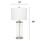 All The Rages Lalia Home Brushed Nickel Entrapped Glass Table Lamp With White Fabric Shade