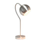 All The Rages Lalia Home Brushed Nickel Mid Century Curved Table Lamp With Dome Shade