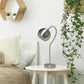All The Rages Lalia Home Brushed Nickel Mid Century Curved Table Lamp With Dome Shade