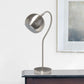 All The Rages Lalia Home Brushed Nickel Mid Century Curved Table Lamp With Dome Shade