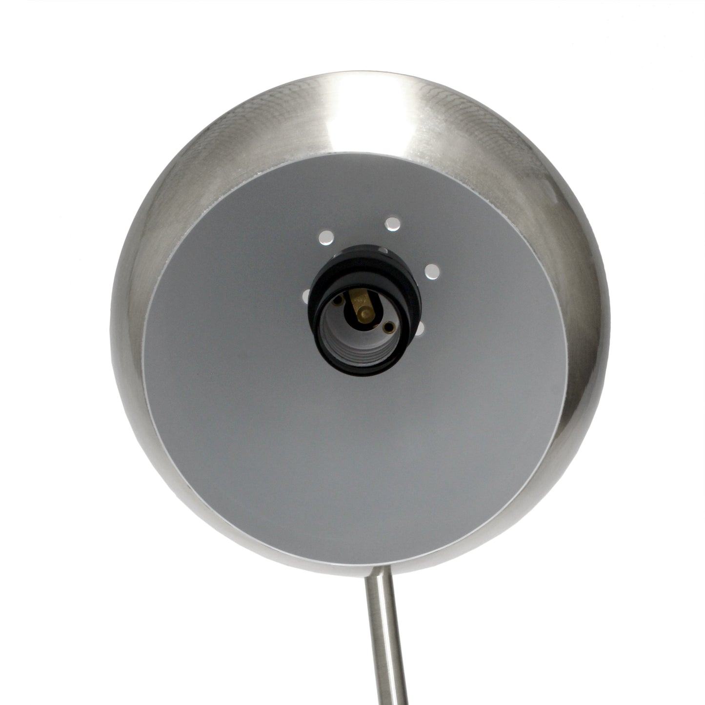 All The Rages Lalia Home Brushed Nickel Mid Century Curved Table Lamp With Dome Shade