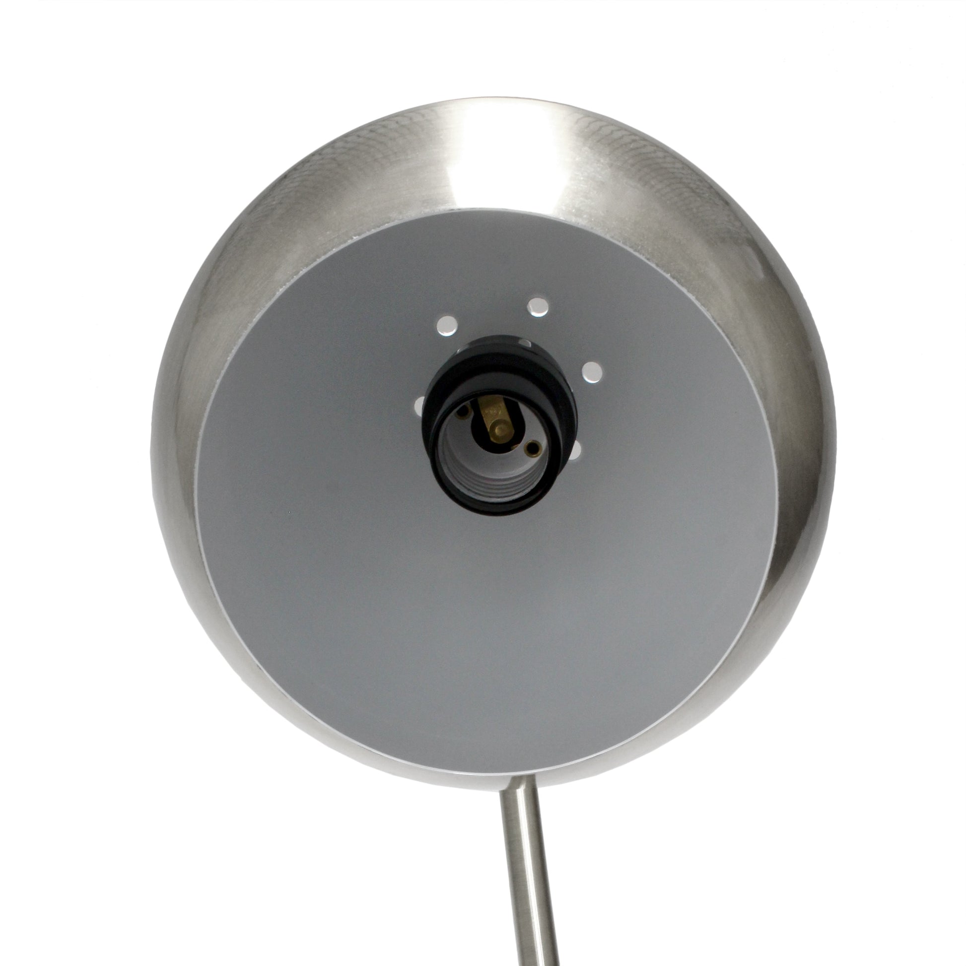 All The Rages Lalia Home Brushed Nickel Mid Century Curved Table Lamp With Dome Shade