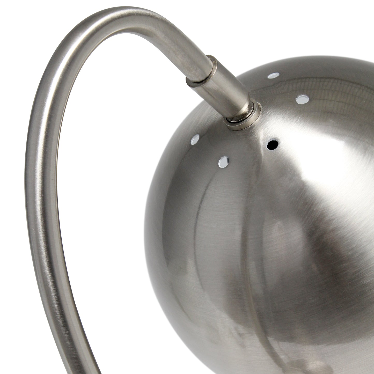 All The Rages Lalia Home Brushed Nickel Mid Century Curved Table Lamp With Dome Shade