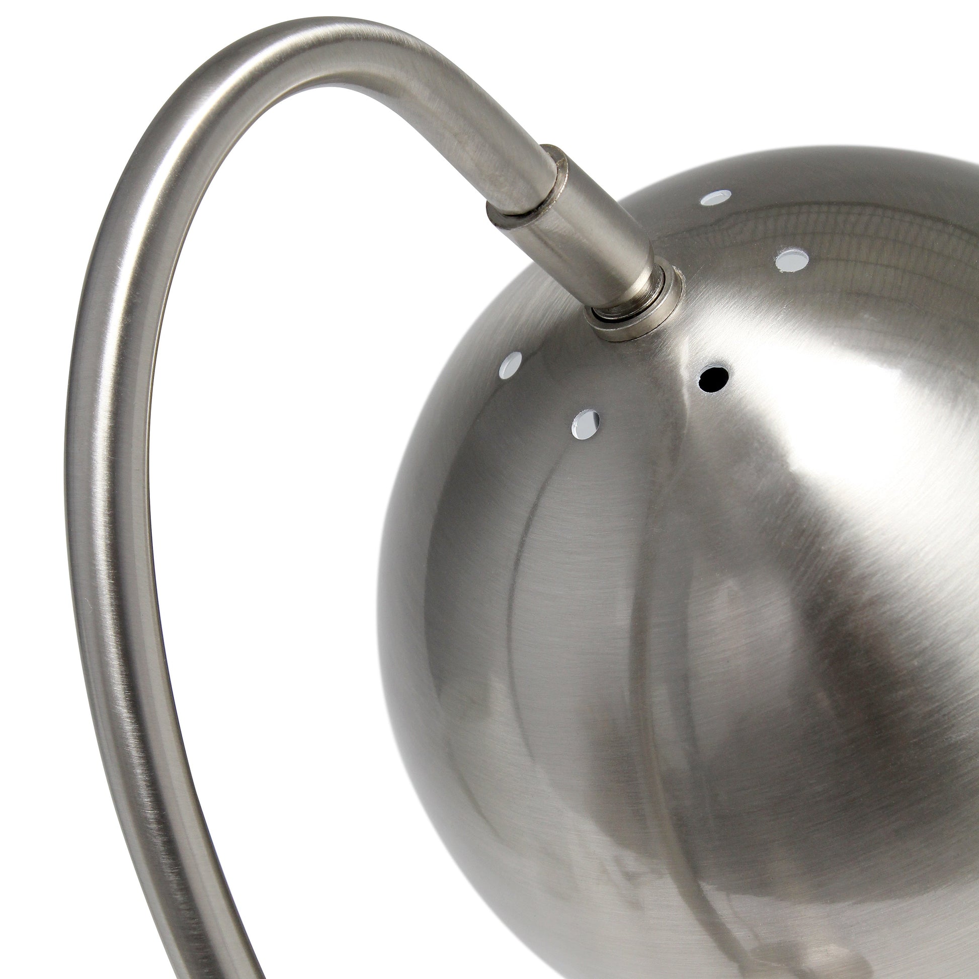 All The Rages Lalia Home Brushed Nickel Mid Century Curved Table Lamp With Dome Shade