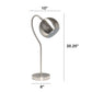 All The Rages Lalia Home Brushed Nickel Mid Century Curved Table Lamp With Dome Shade