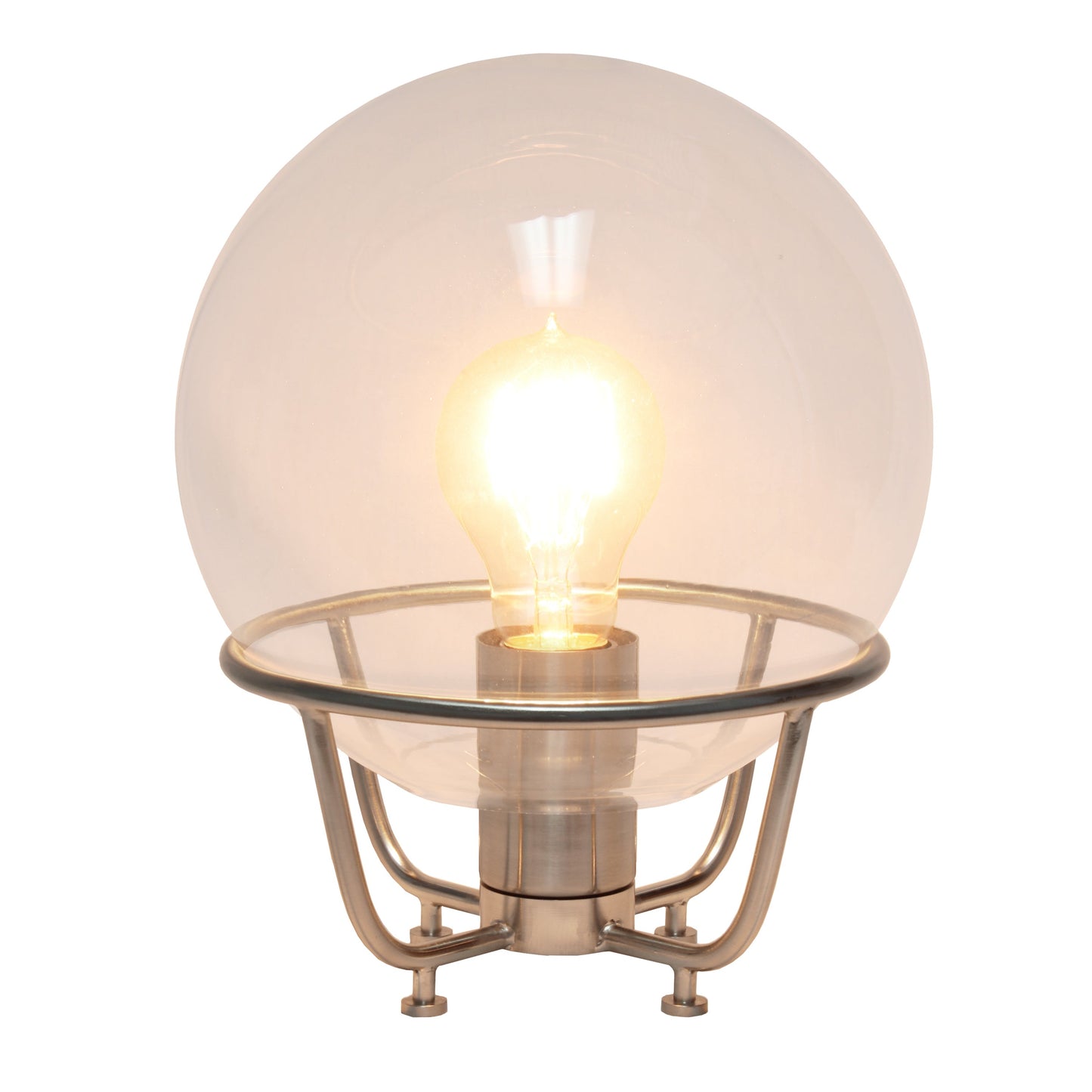All The Rages Lalia Home Brushed Nickel Old World Globe Glass Table Lamp