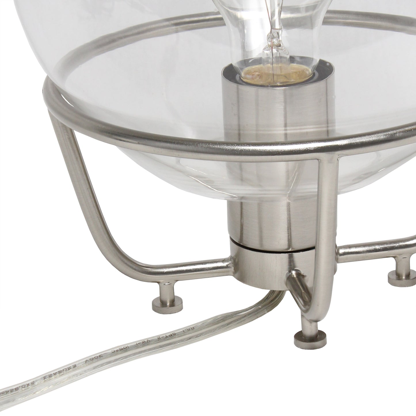 All The Rages Lalia Home Brushed Nickel Old World Globe Glass Table Lamp