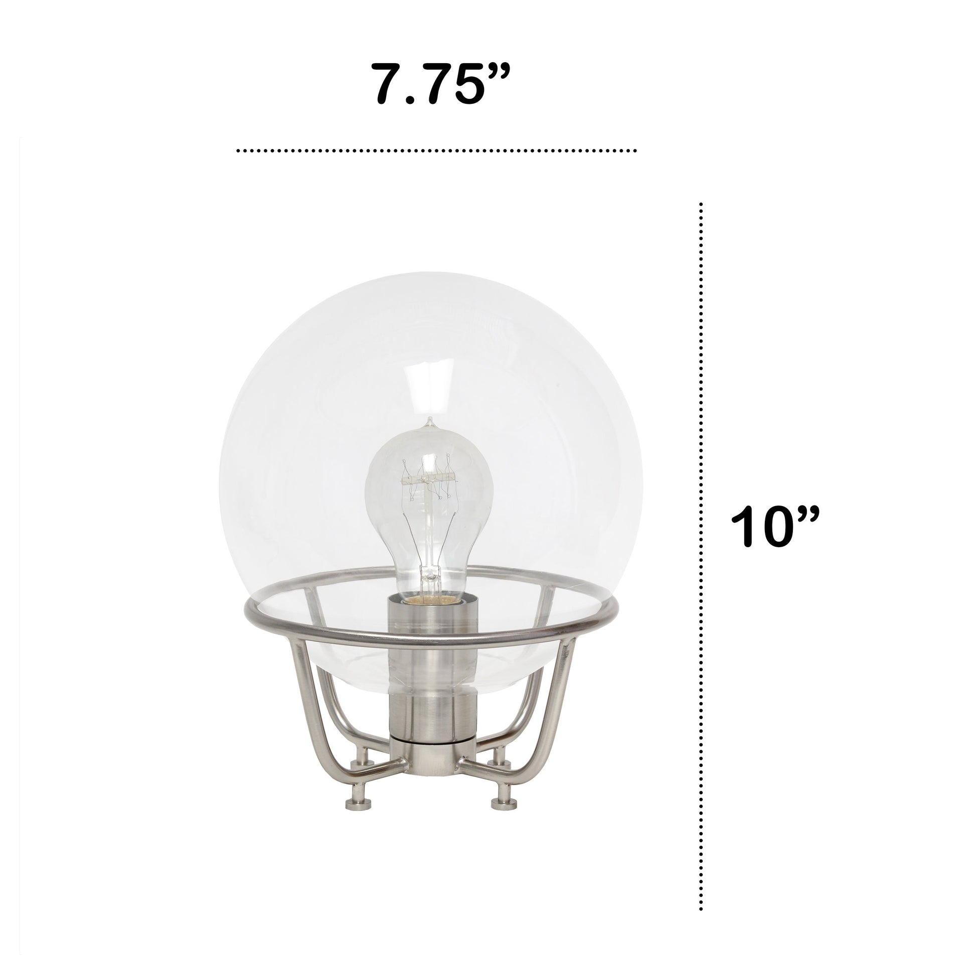 All The Rages Lalia Home Brushed Nickel Old World Globe Glass Table Lamp