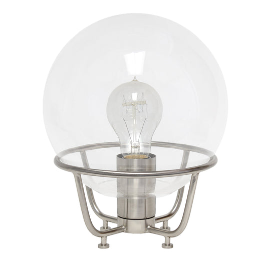 All The Rages Lalia Home Brushed Nickel Old World Globe Glass Table Lamp