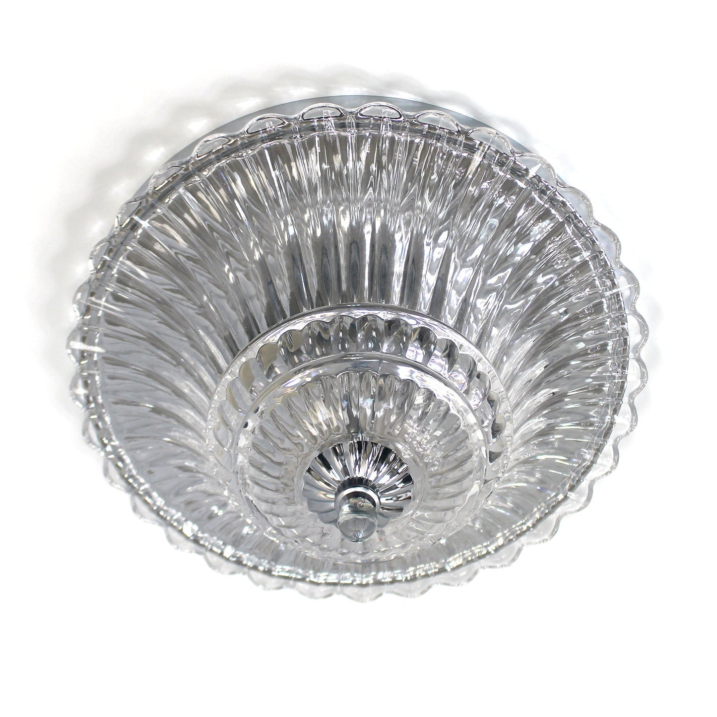 All The Rages Lalia Home Chrome 2-Light Blossom Glass Ceiling Flush Mount