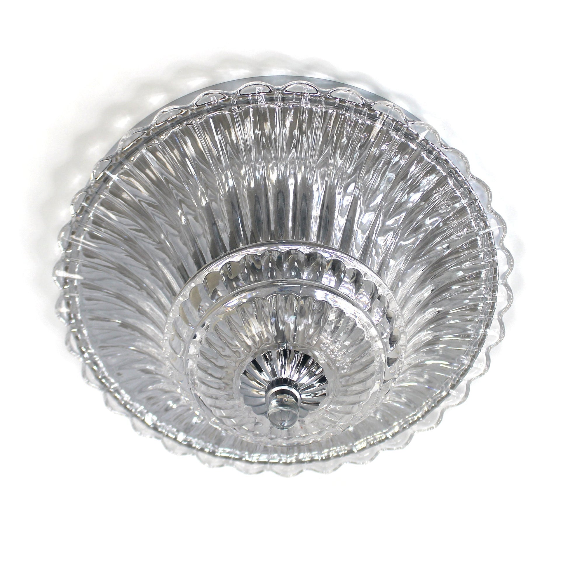 All The Rages Lalia Home Chrome 2-Light Blossom Glass Ceiling Flush Mount