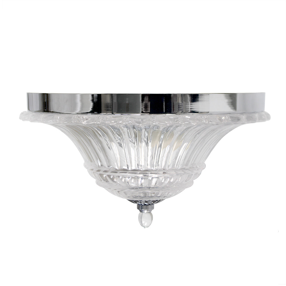 All The Rages Lalia Home Chrome 2-Light Blossom Glass Ceiling Flush Mount