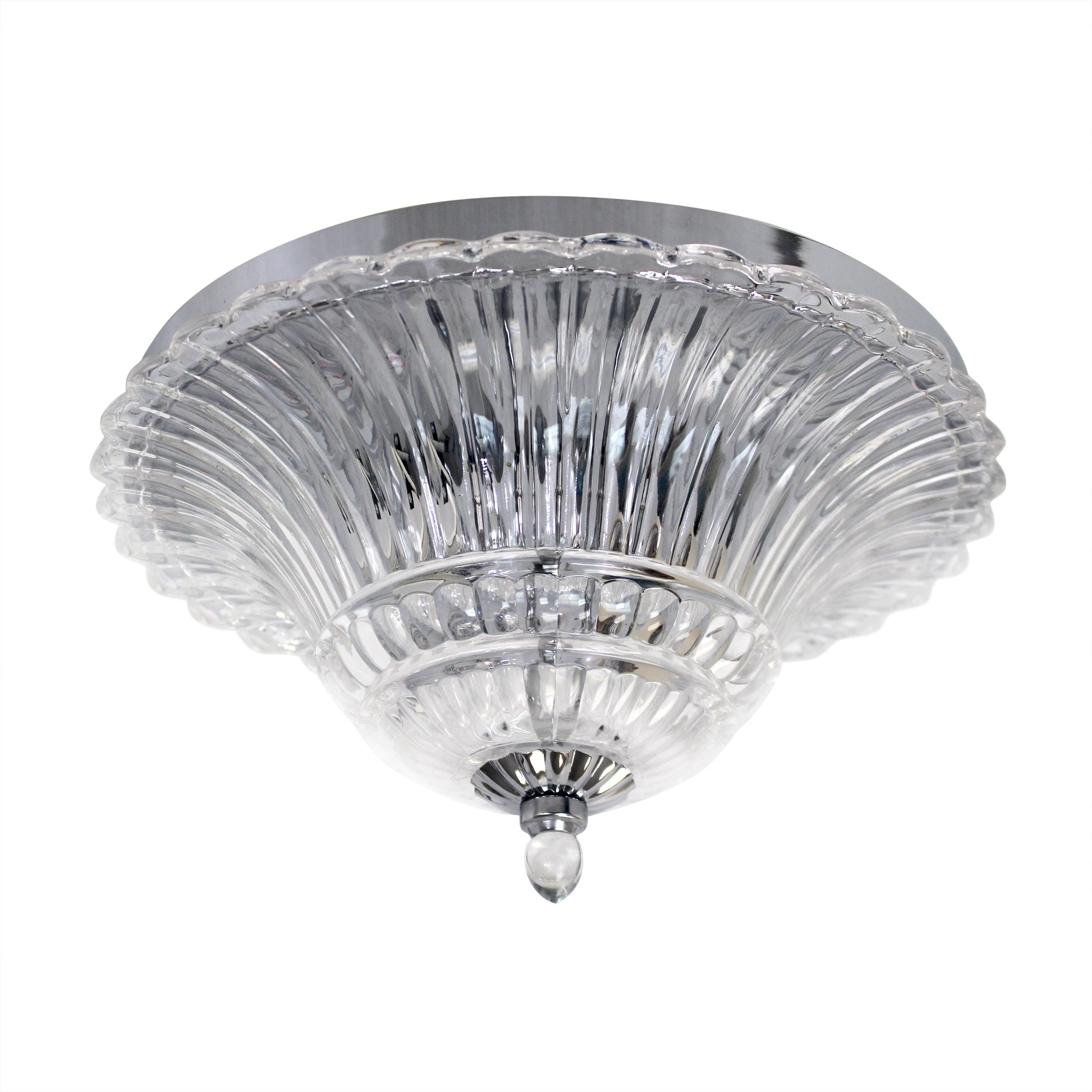 All The Rages Lalia Home Chrome 2-Light Blossom Glass Ceiling Flush Mount