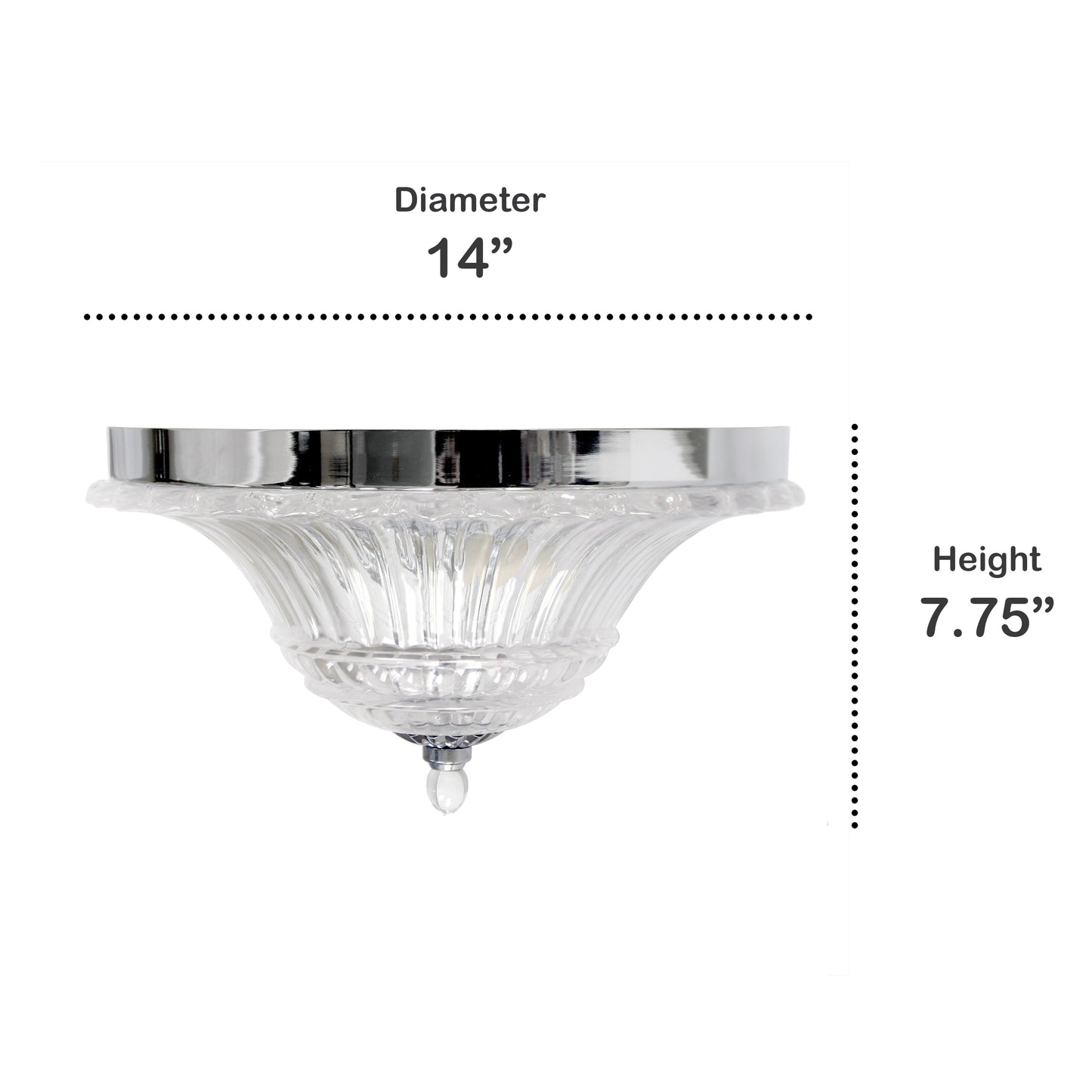 All The Rages Lalia Home Chrome 2-Light Blossom Glass Ceiling Flush Mount