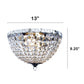 All The Rages Lalia Home Chrome 2-Light Crystal Drop Ceiling Flush Mount