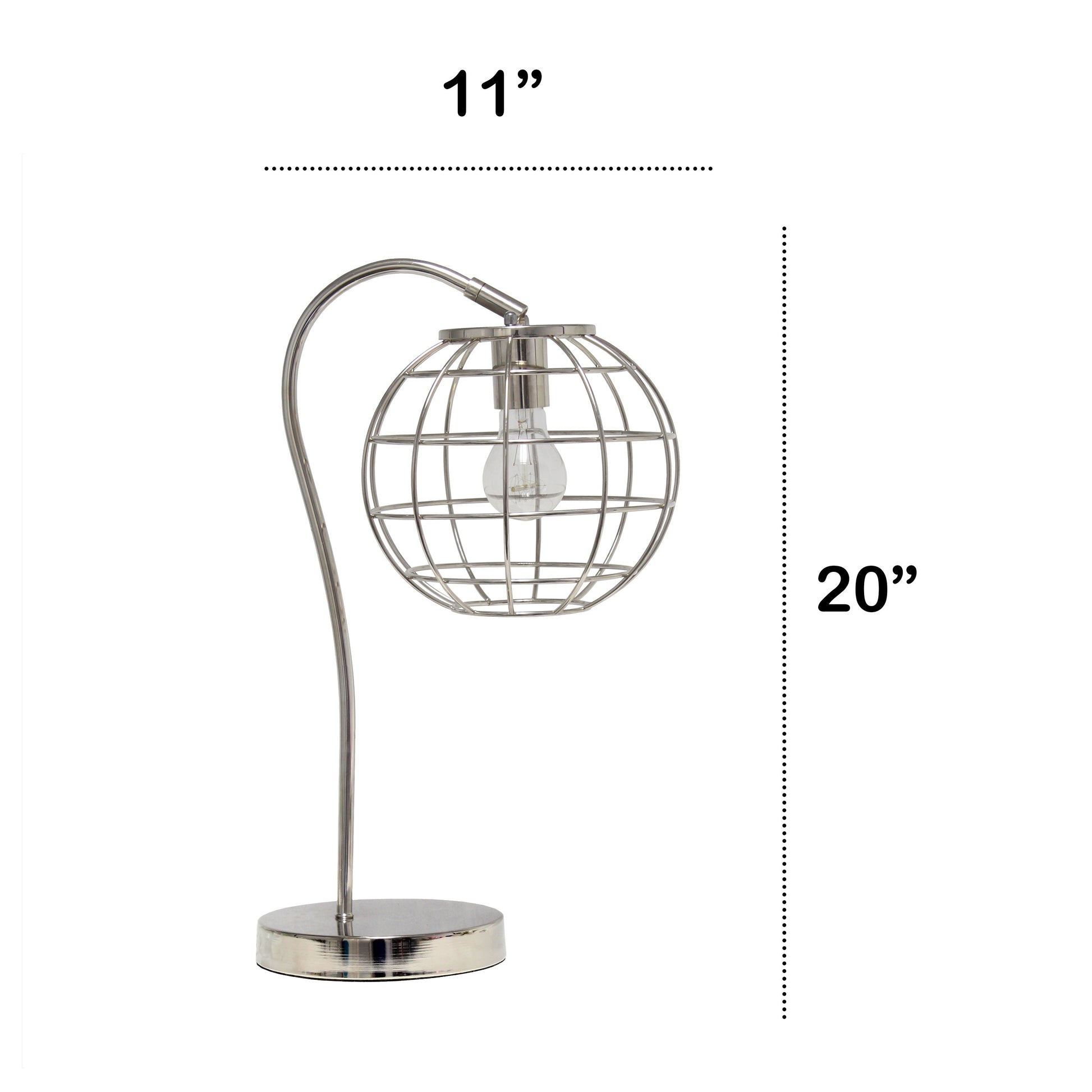 All The Rages Lalia Home Chrome Arched Metal Cage Table Lamp