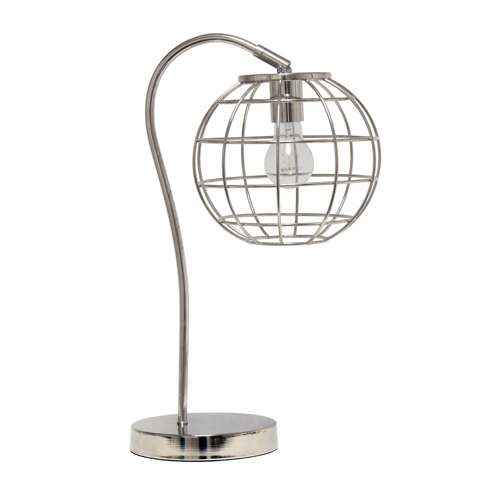 All The Rages Lalia Home Chrome Arched Metal Cage Table Lamp