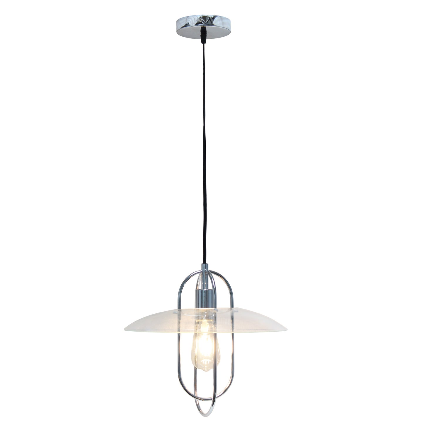 All The Rages Lalia Home Chrome Elongated Metal Pendant Light
