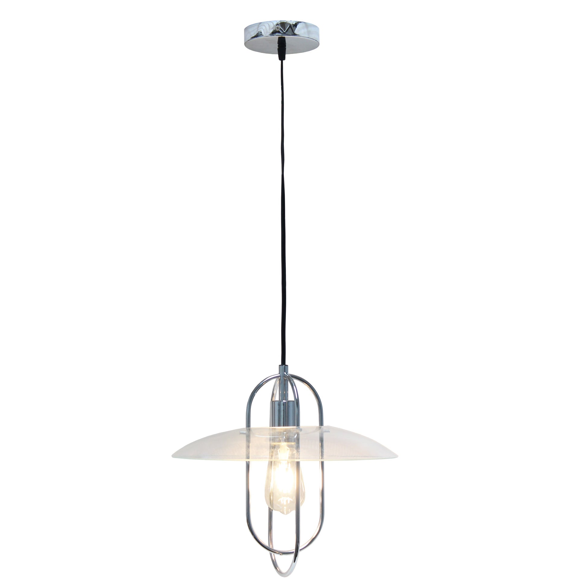 All The Rages Lalia Home Chrome Elongated Metal Pendant Light