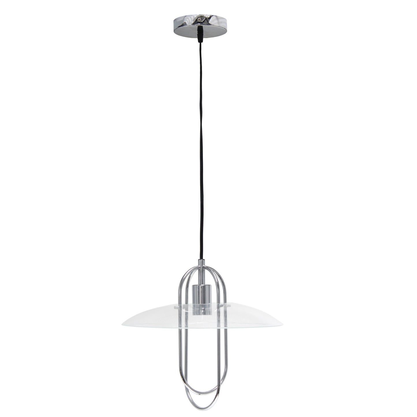 All The Rages Lalia Home Chrome Elongated Metal Pendant Light