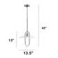 All The Rages Lalia Home Chrome Elongated Metal Pendant Light