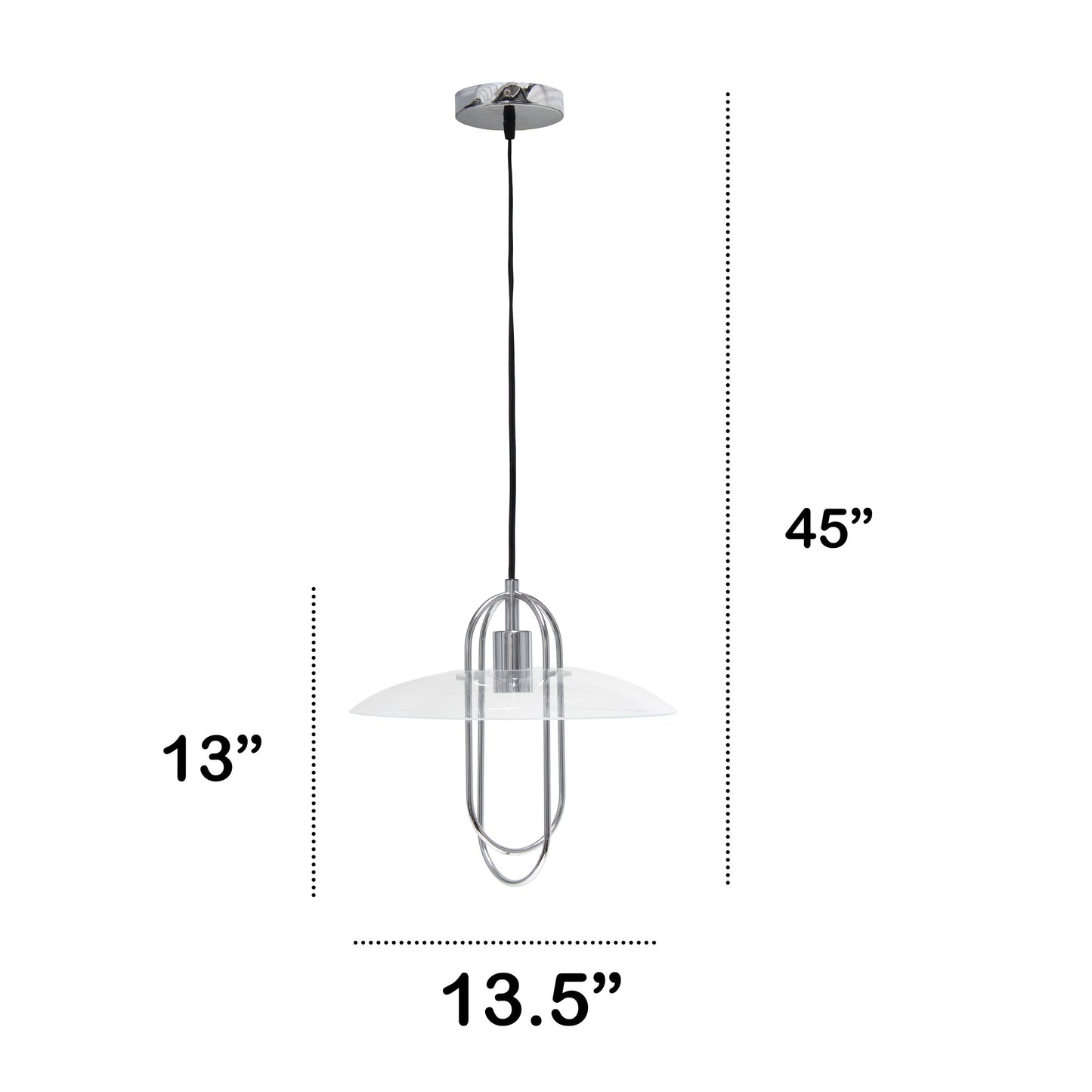 All The Rages Lalia Home Chrome Elongated Metal Pendant Light