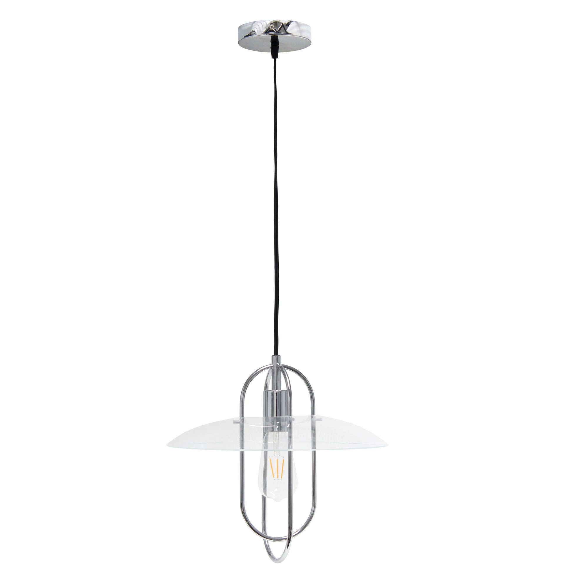 All The Rages Lalia Home Chrome Elongated Metal Pendant Light