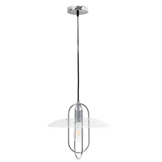 All The Rages Lalia Home Chrome Elongated Metal Pendant Light