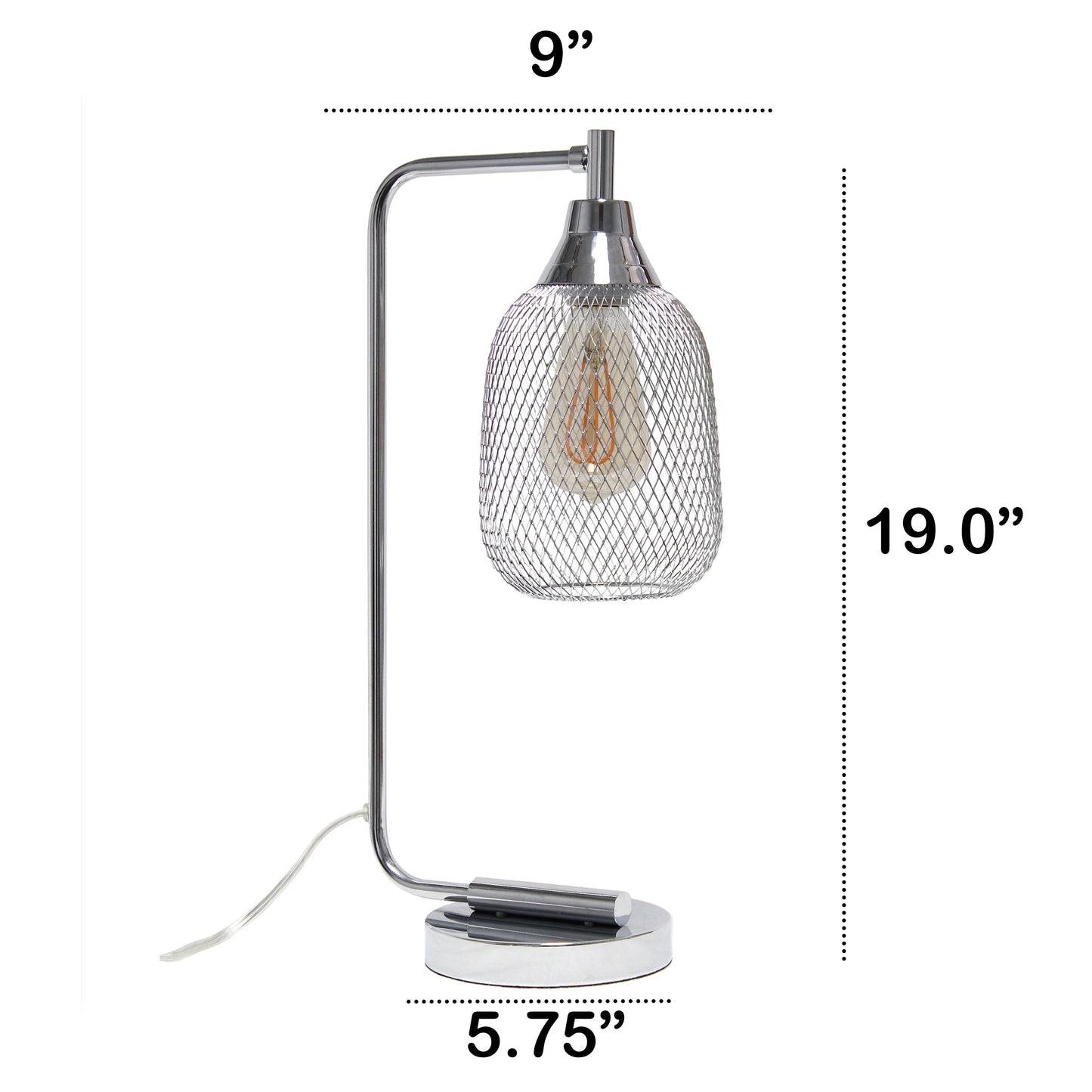 All The Rages Lalia Home Chrome Industrial Mesh Table Lamp