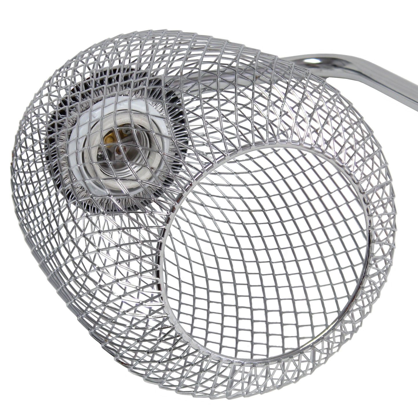All The Rages Lalia Home Chrome Industrial Mesh Table Lamp