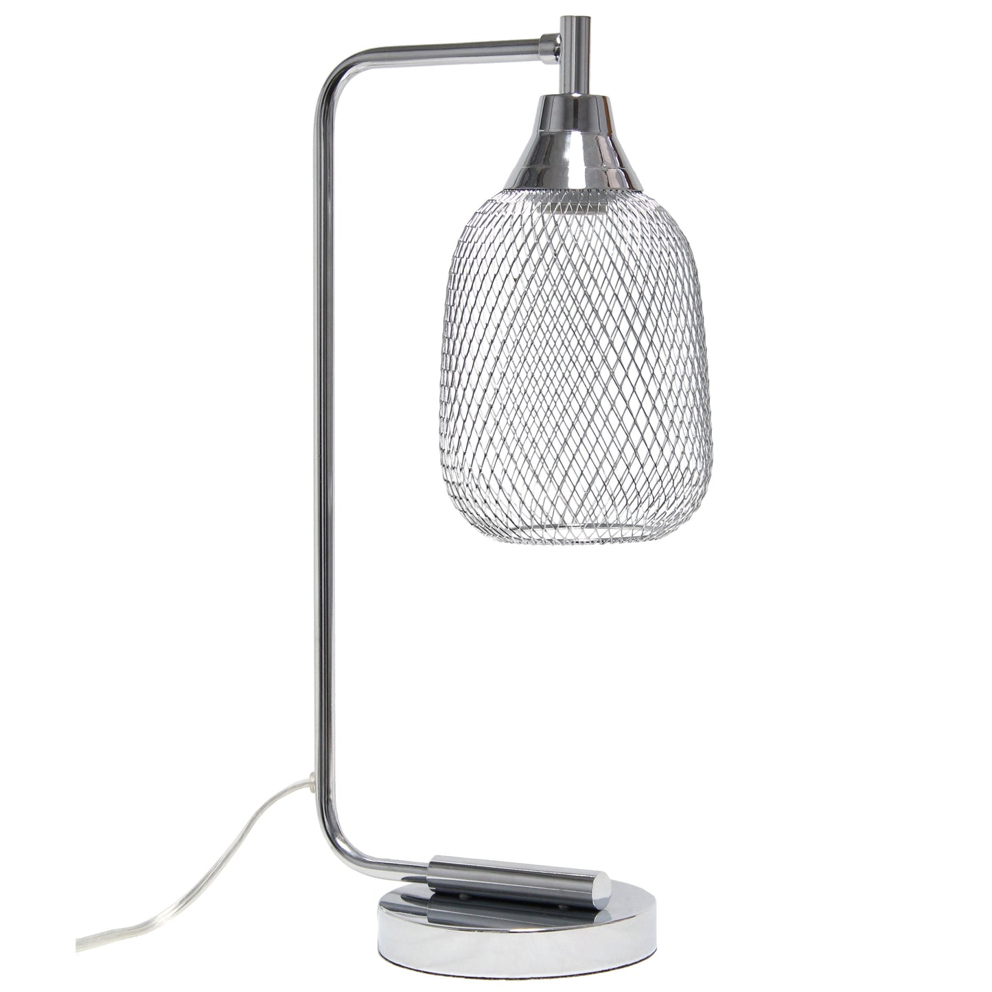 All The Rages Lalia Home Chrome Industrial Mesh Table Lamp