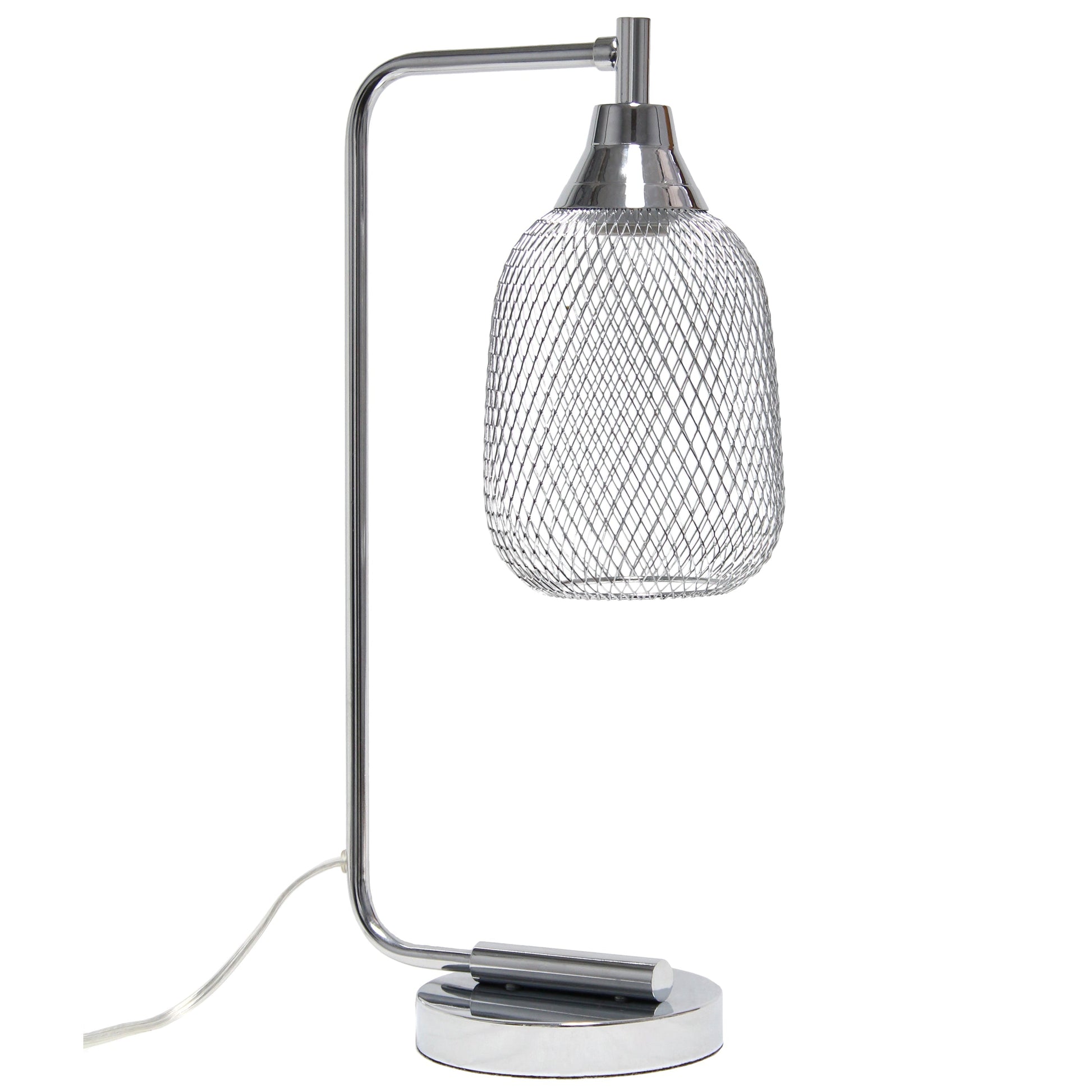 All The Rages Lalia Home Chrome Industrial Mesh Table Lamp