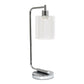 All The Rages Lalia Home Chrome Iron Table Lamp With Glass Shade