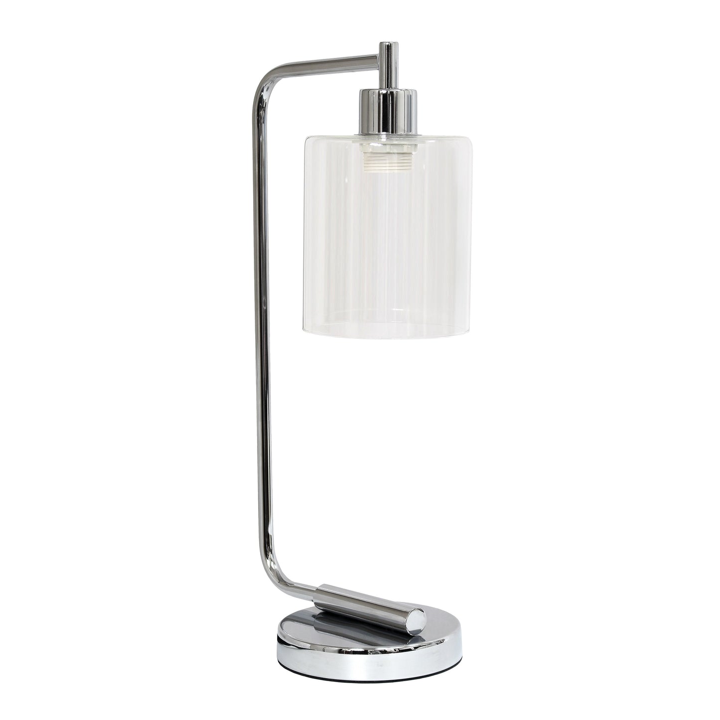 All The Rages Lalia Home Chrome Iron Table Lamp With Glass Shade