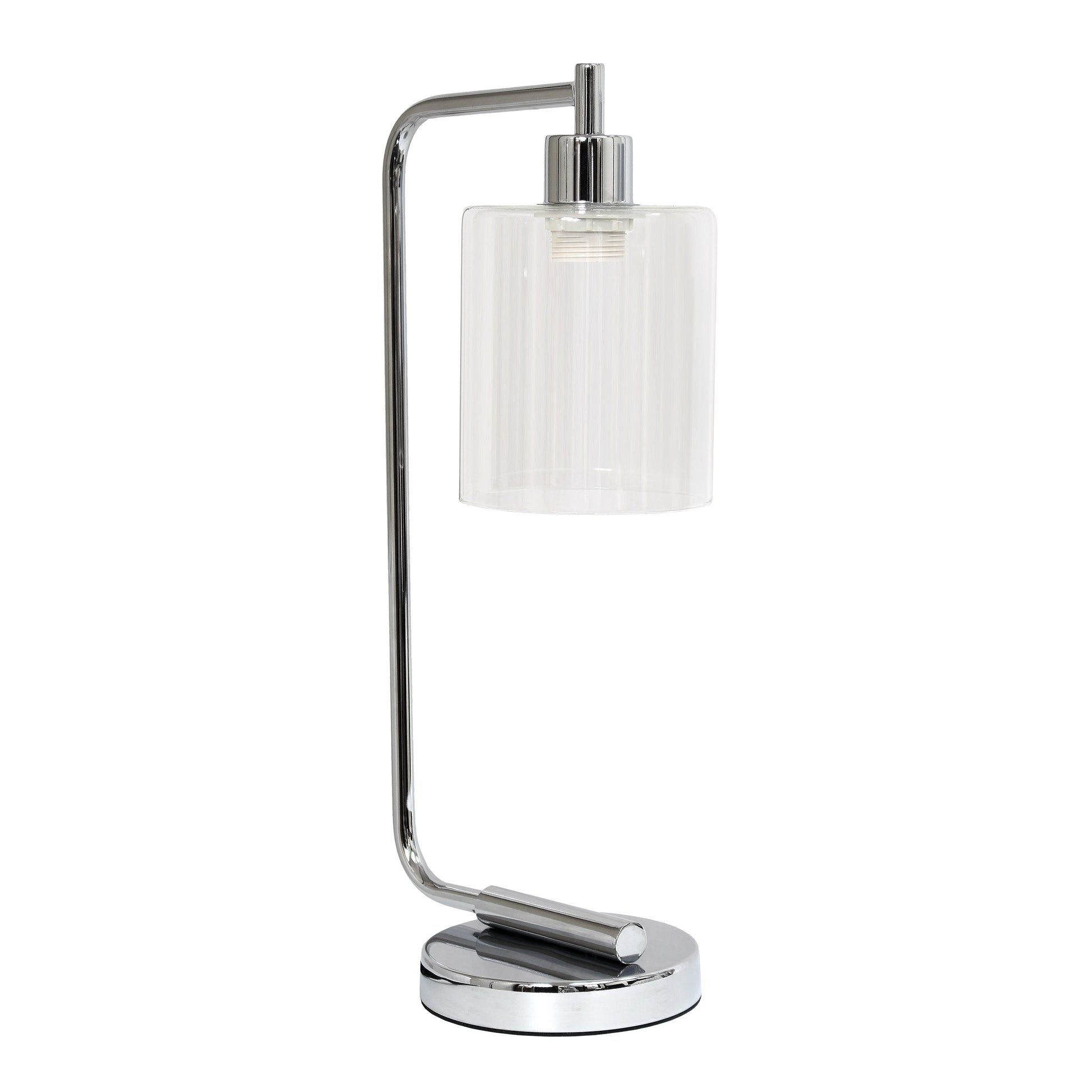 All The Rages Lalia Home Chrome Iron Table Lamp With Glass Shade