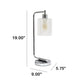 All The Rages Lalia Home Chrome Iron Table Lamp With Glass Shade
