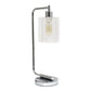 All The Rages Lalia Home Chrome Iron Table Lamp With Glass Shade