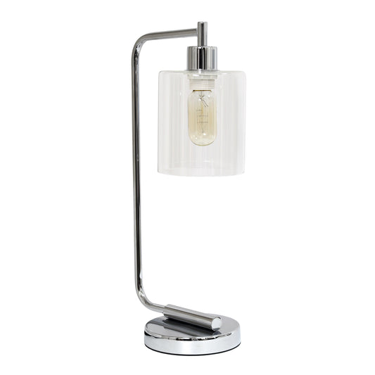 All The Rages Lalia Home Chrome Iron Table Lamp With Glass Shade