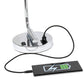 All The Rages Lalia Home Chrome Iron Table Lamp With USB Port & Glass Shade