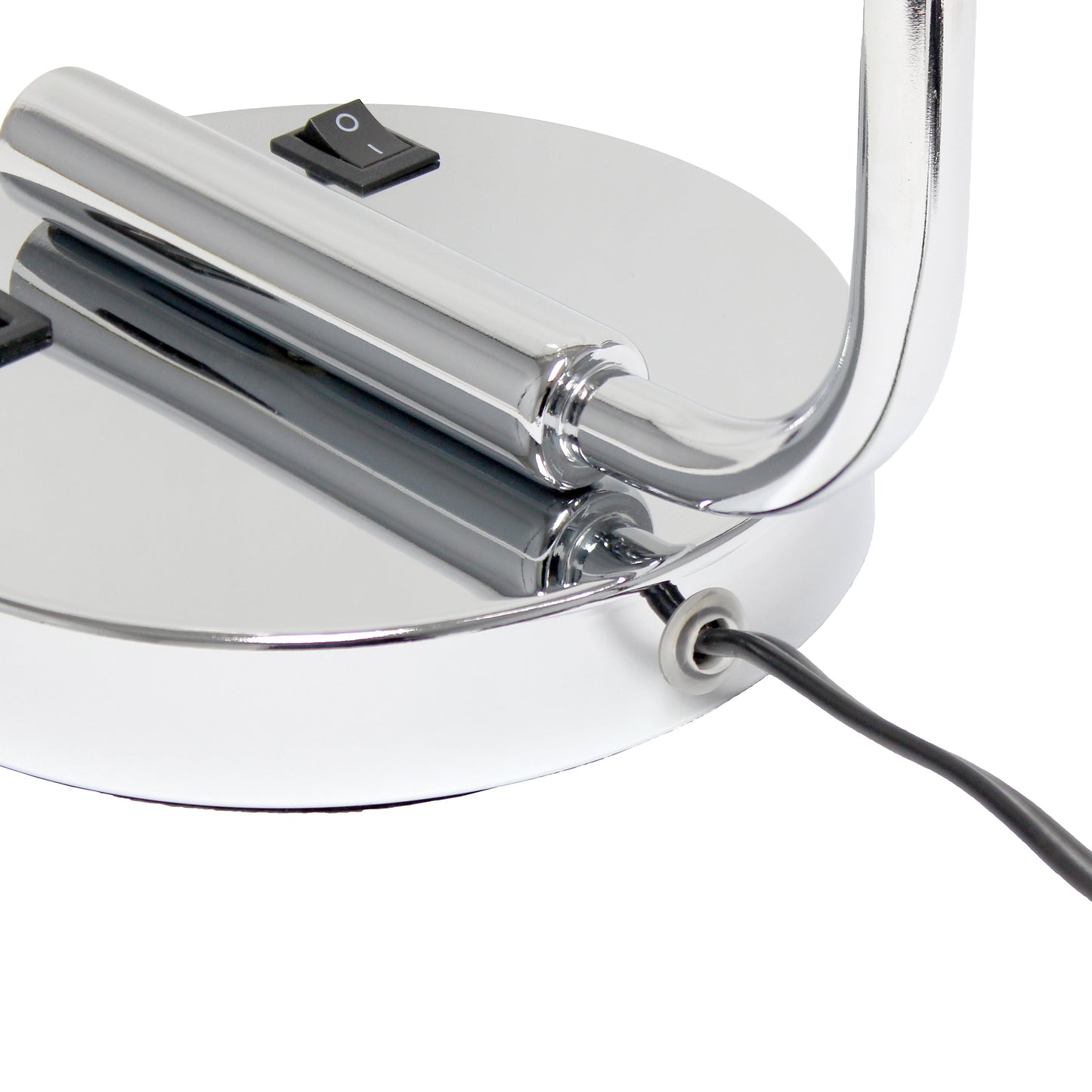 All The Rages Lalia Home Chrome Iron Table Lamp With USB Port & Glass Shade