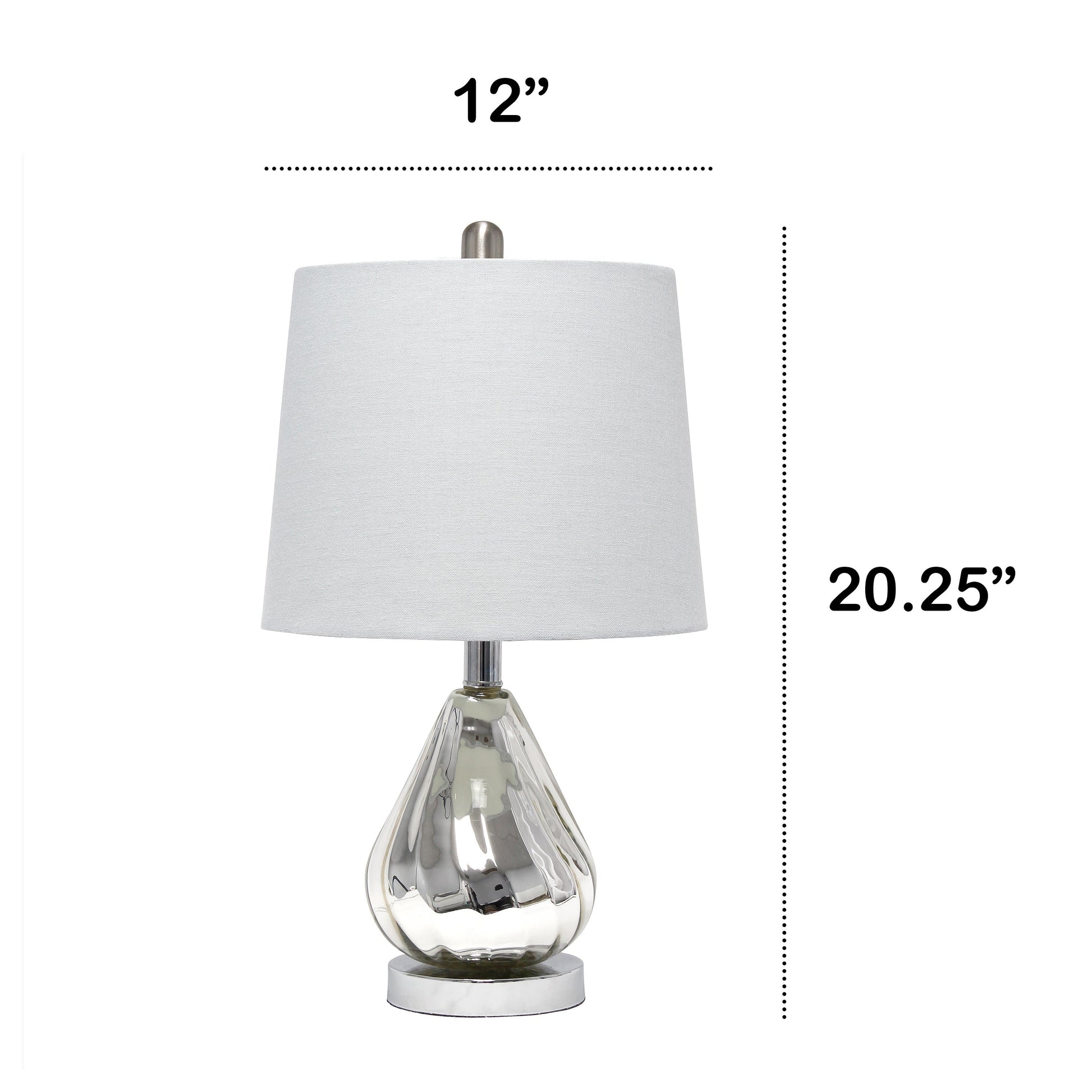 All The Rages Lalia Home Chrome Kissy Pear Table Lamp With Gray Fabric Shade