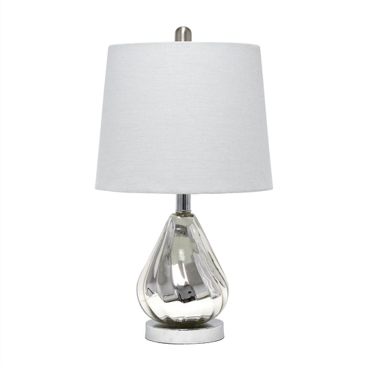 All The Rages Lalia Home Chrome Kissy Pear Table Lamp With Gray Fabric Shade