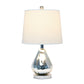 All The Rages Lalia Home Chrome Kissy Pear Table Lamp With White Fabric Shade