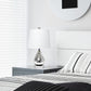 All The Rages Lalia Home Chrome Kissy Pear Table Lamp With White Fabric Shade